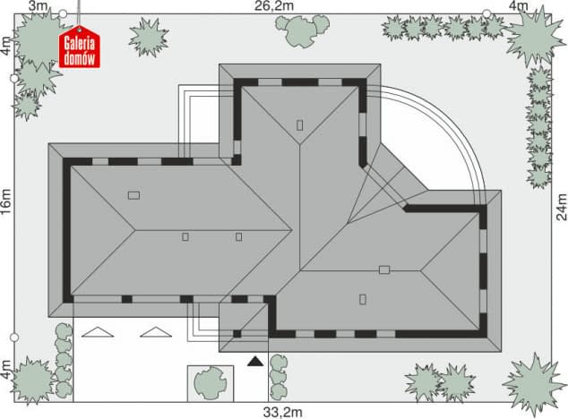 Rzut projektu Dom przy Parkowej 2 - Sytuacja