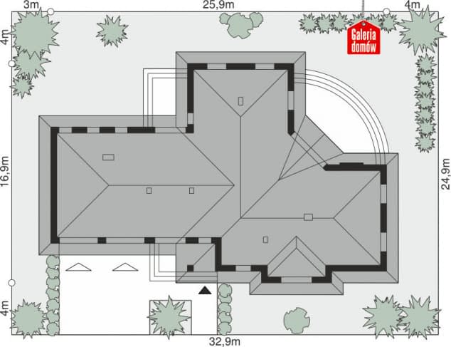 Rzut projektu Dom przy Parkowej 3 - Sytuacja