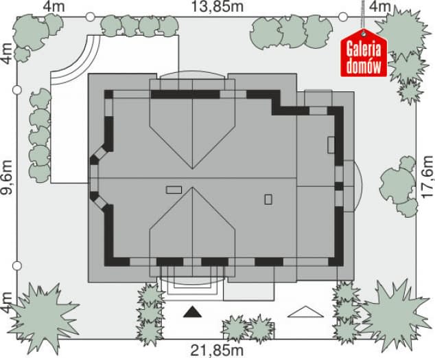 Rzut projektu Dom przy Cyprysowej 14 D - Sytuacja