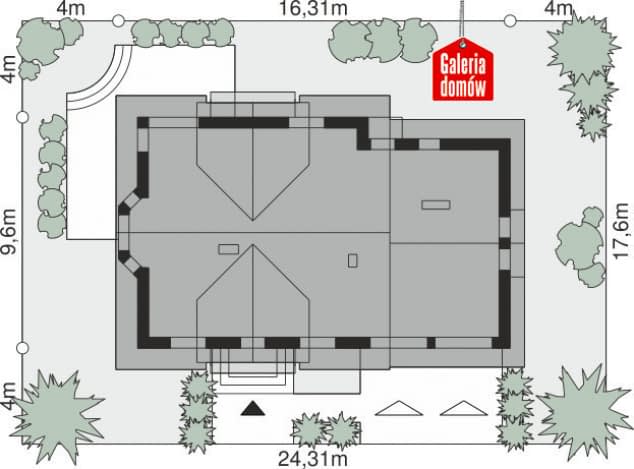 Rzut projektu Dom przy Cyprysowej 15 DN - Sytuacja