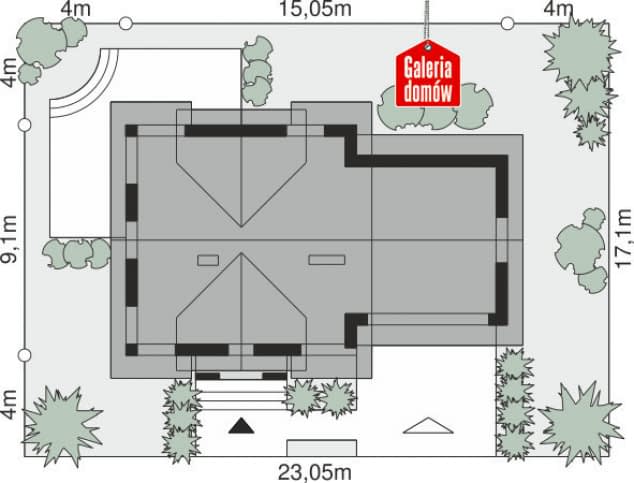 Rzut projektu Dom przy Cyprysowej 36 D - Sytuacja