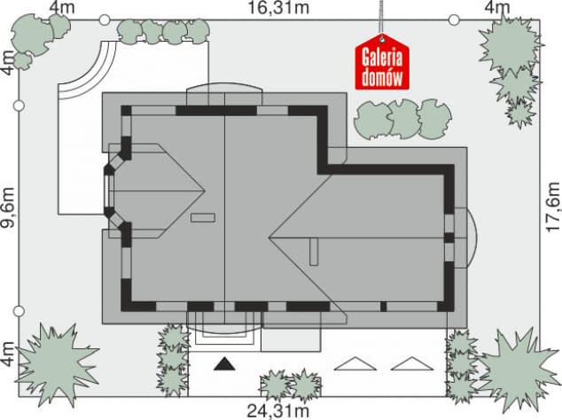 Rzut projektu Dom przy Cyprysowej 15 P - Sytuacja