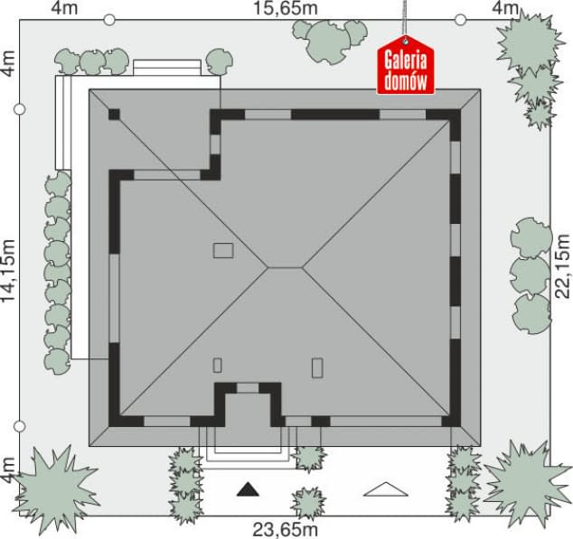 Rzut projektu Dom przy Rubinowej 5 - Sytuacja