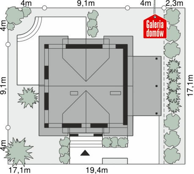 Rzut projektu Dom przy Wiosennej 18 - Sytuacja