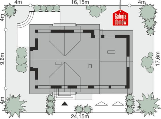 Rzut projektu Dom przy Cyprysowej 15 DN2 - Sytuacja