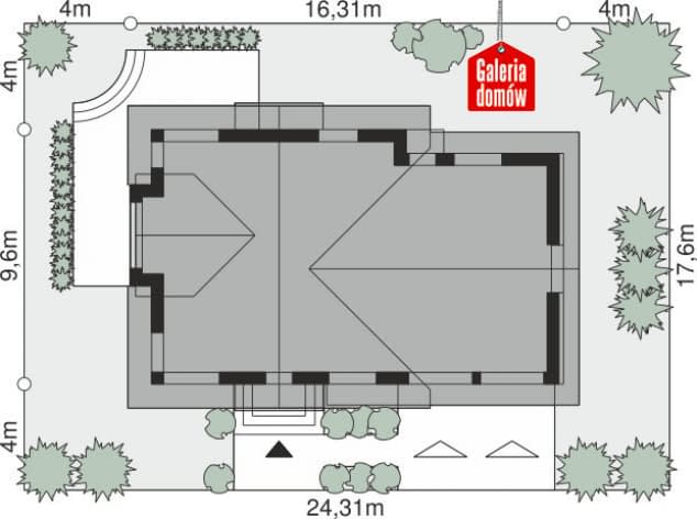 Rzut projektu Dom przy Cyprysowej 15 K5 - Sytuacja