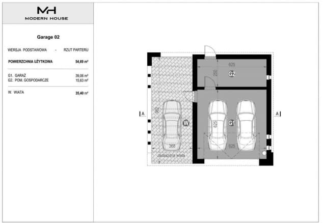 Rzut projektu Garage 02 - Rzut