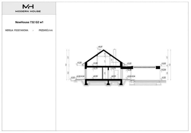 Rzut projektu NewHouse 732 G2 w1 - Przekrój