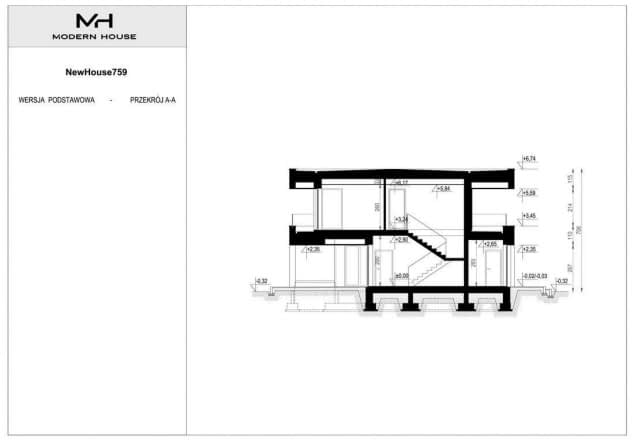 Rzut projektu NewHouse 727 - Przekrój