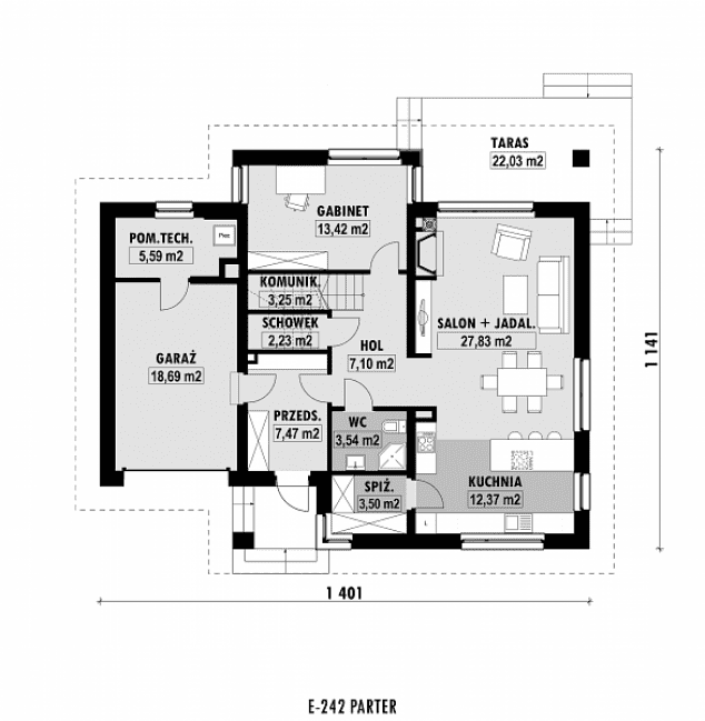 Rzut projektu E-242 -  