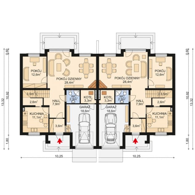 Rzut projektu APS 185 NEW - Parter