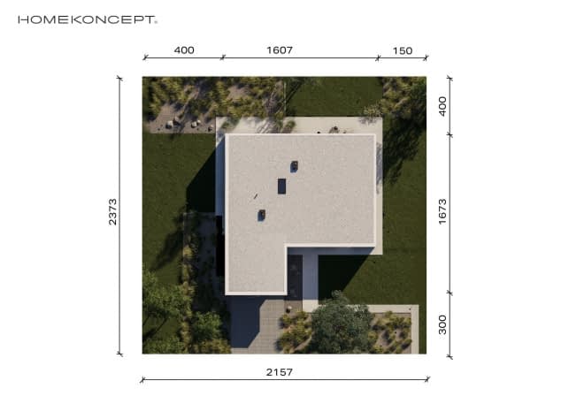 Rzut projektu HOMEKONCEPT 122 - Usytuowanie na działce