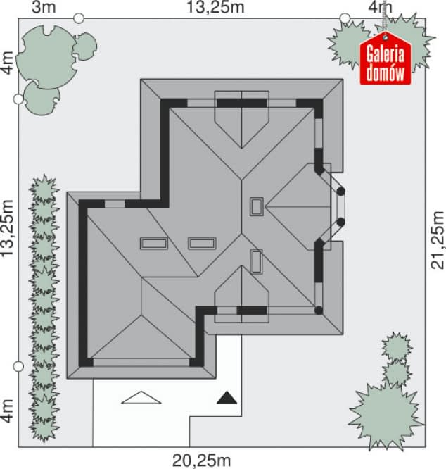 Rzut projektu Dom przy Sielskiej - Sytuacja