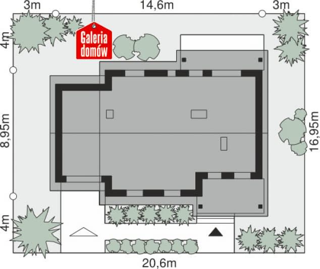 Rzut projektu Dom przy Bukowej 16 - Sytuacja