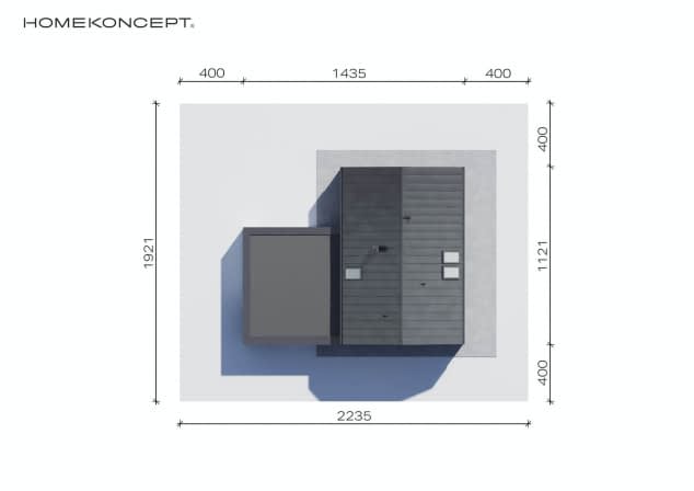 Rzut projektu HOMEKONCEPT 100 wariant 02 - Usytuowanie na działce