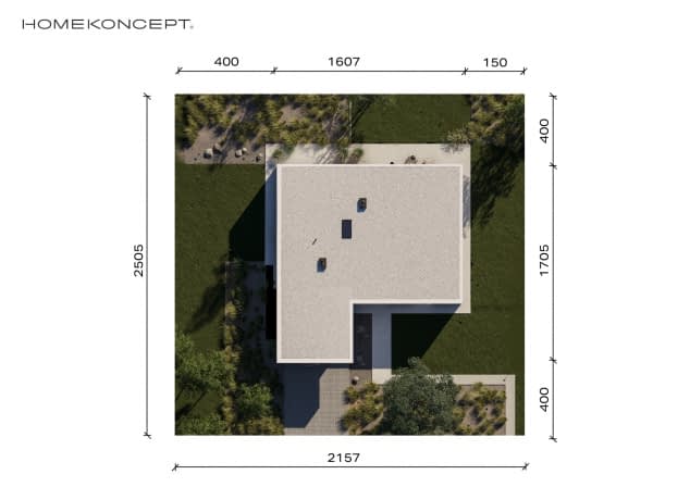 Rzut projektu HOMEKONCEPT 122 G1 - Usytuowanie na działce