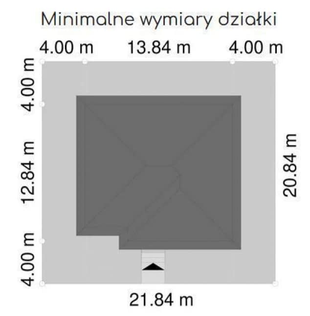 Rzut projektu EG-106 wariant III - Usytuowanie na działce