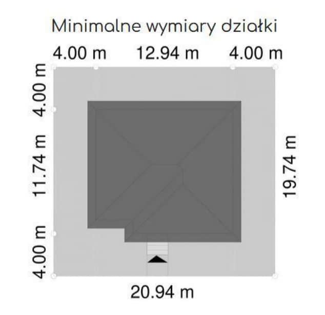 Rzut projektu EG-106 wariant IV - Usytuowanie na działce