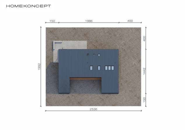 Rzut projektu HOMEKONCEPT 92 - Usytuowanie na działce