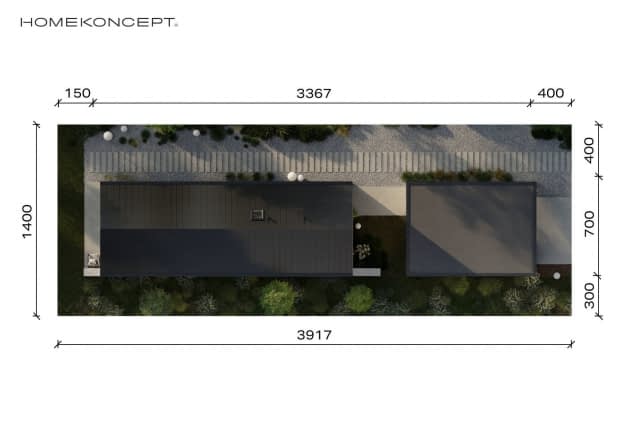 Rzut projektu HOMEKONCEPT 115 G2 - Usytuowanie na działce