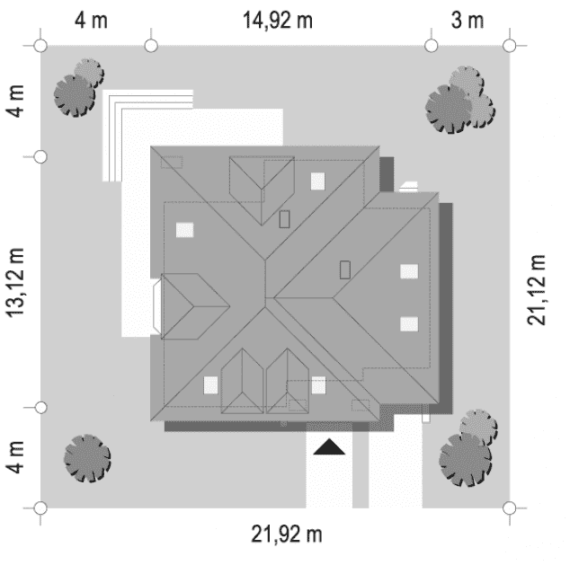 Rzut projektu Agnieszka 2 wariant C - GAZ - sytuacja