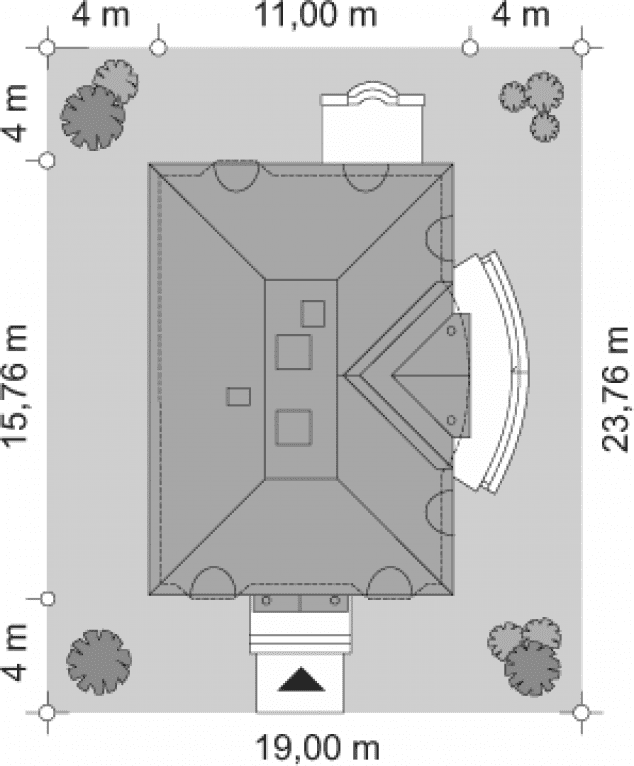 Rzut projektu Ambasador 3 - sytuacja