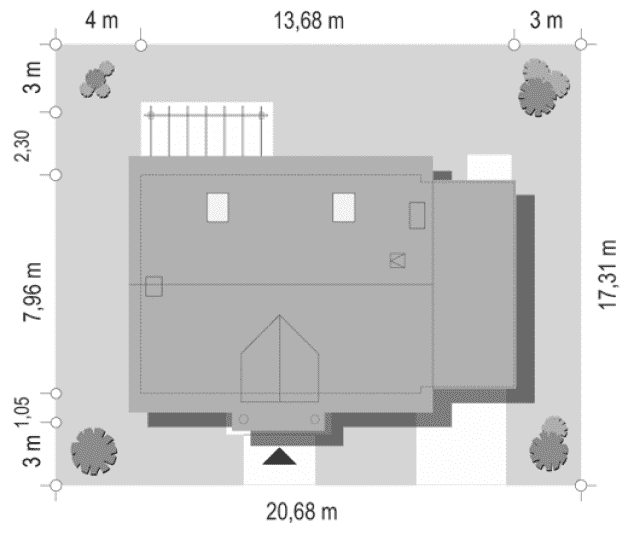 Rzut projektu Bajkowy 3 - sytuacja