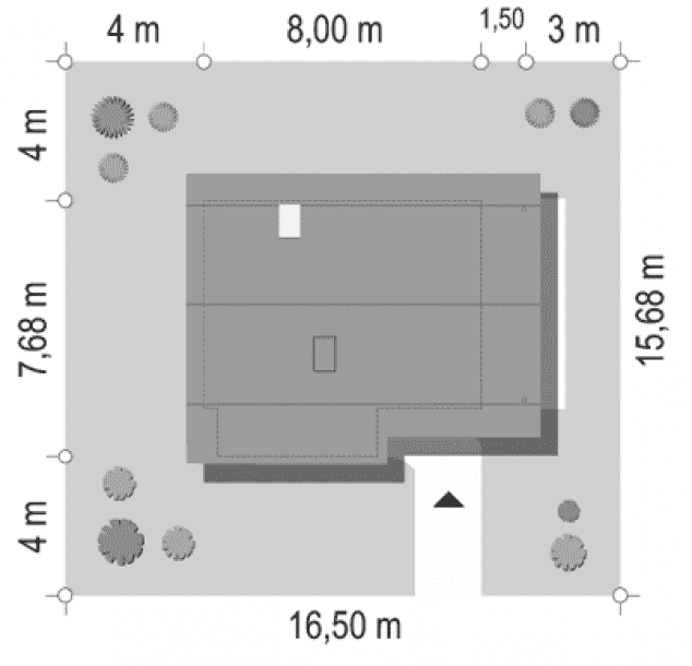 Rzut projektu Chatka drewniana - sytuacja