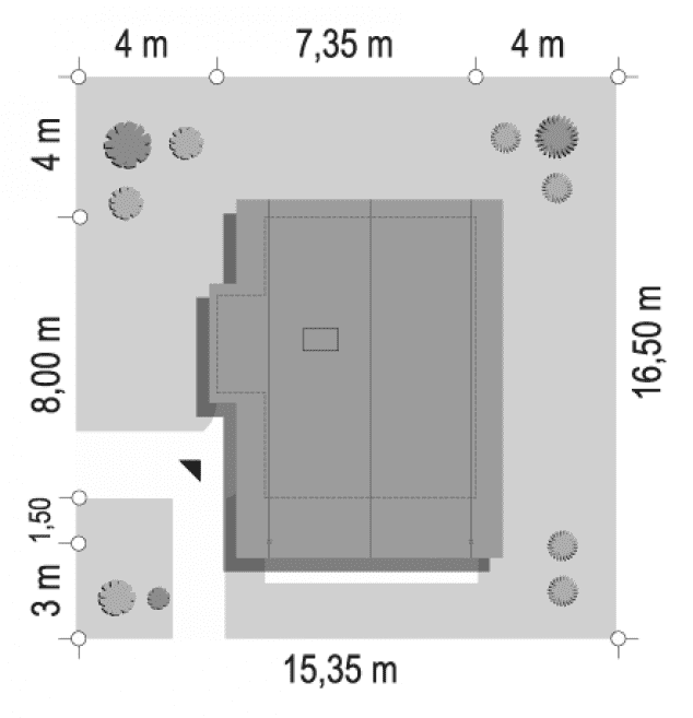 Rzut projektu Chatka wariant D - sytuacja