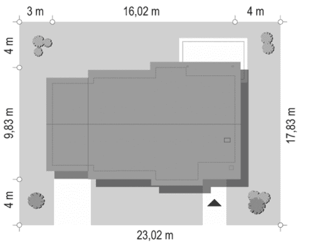 Rzut projektu Cypisek 3 wariant B - sytuacja