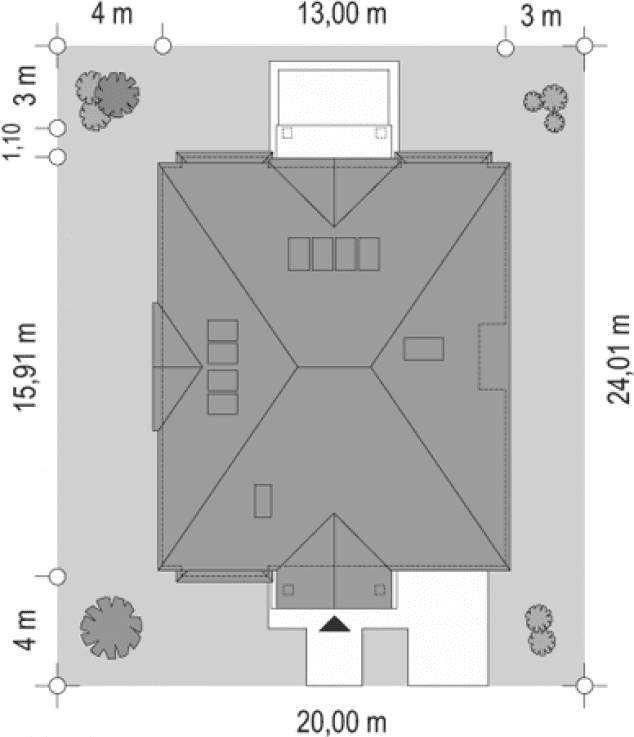 Rzut projektu Elegancki - sytuacja