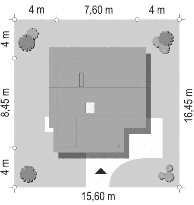 Rzut projektu Francik z tarasem - sytuacja