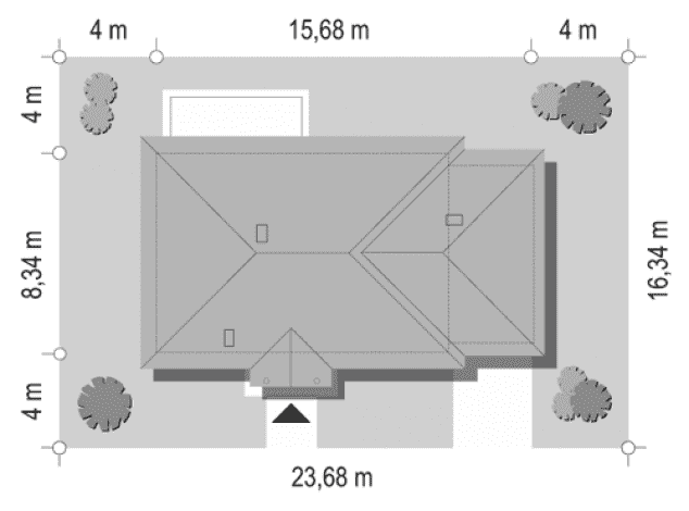 Rzut projektu Jak Marzenie z garażem wariant F - sytuacja