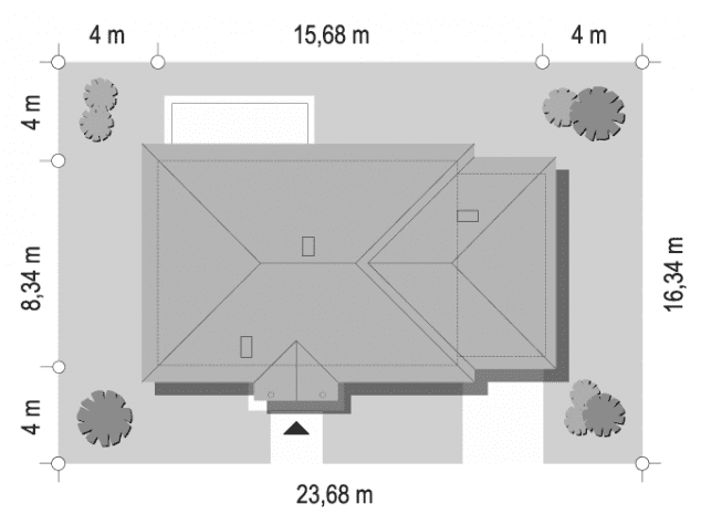 Rzut projektu Jak Marzenie z garażem wariant F - sytuacja