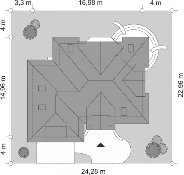 Rzut projektu Maja 2 wariant C - sytuacja