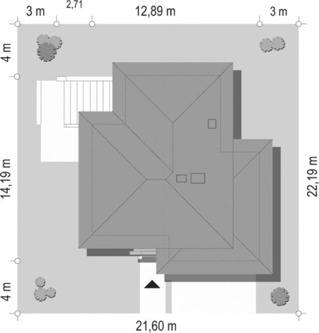 Rzut projektu Modena wariant B - sytuacja