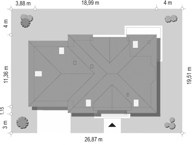 Rzut projektu Ofelia wariant B - sytuacja
