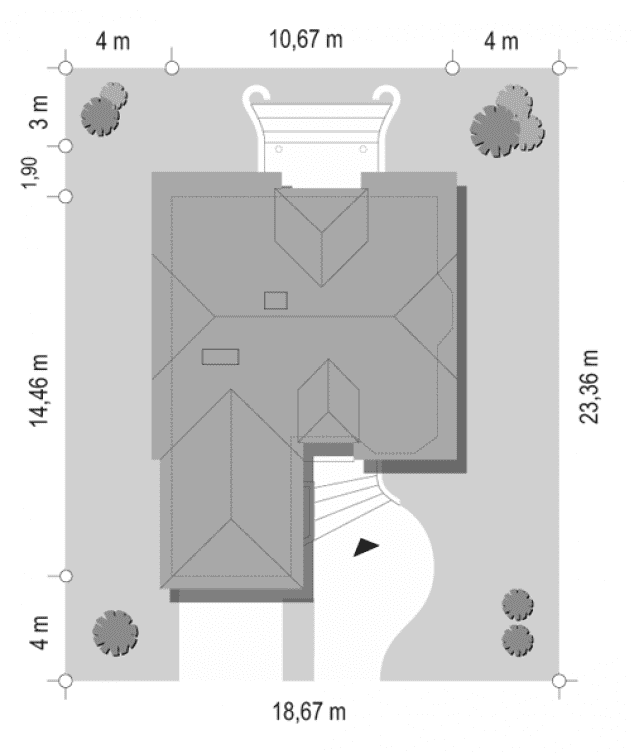 Rzut projektu Przytulny - sytuacja