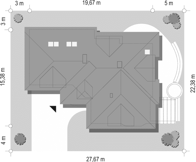 Rzut projektu Siedziba - sytuacja