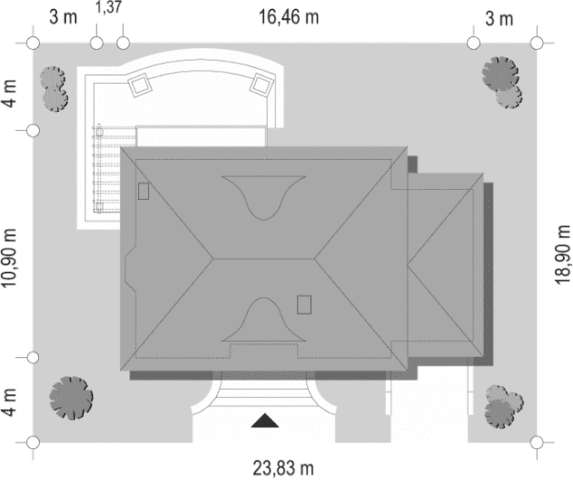 Rzut projektu Willowy - sytuacja
