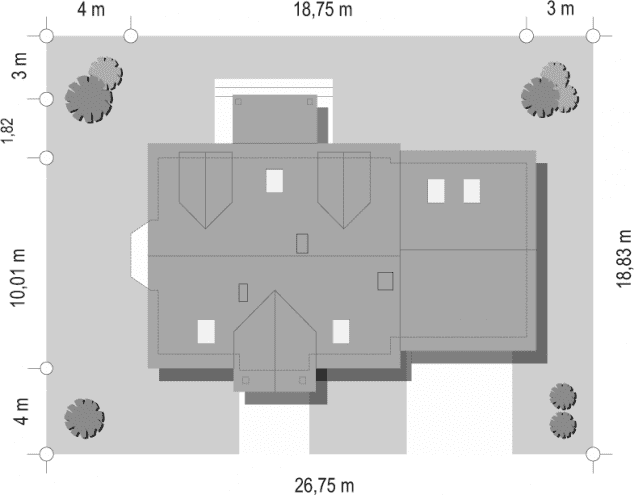 Rzut projektu Zgrabny 5 - sytuacja