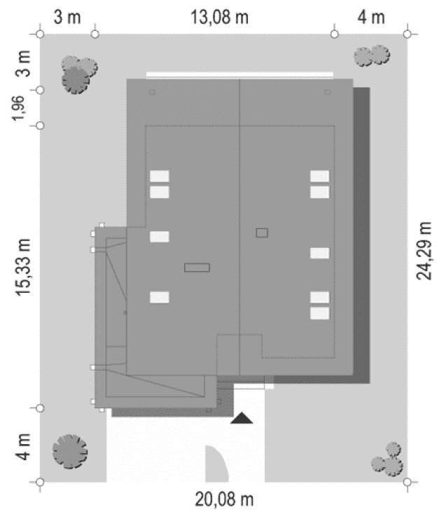 Rzut projektu Otwarty 4 wariant B - sytuacja