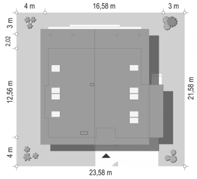 Rzut projektu Otwarty wariant D - sytuacja