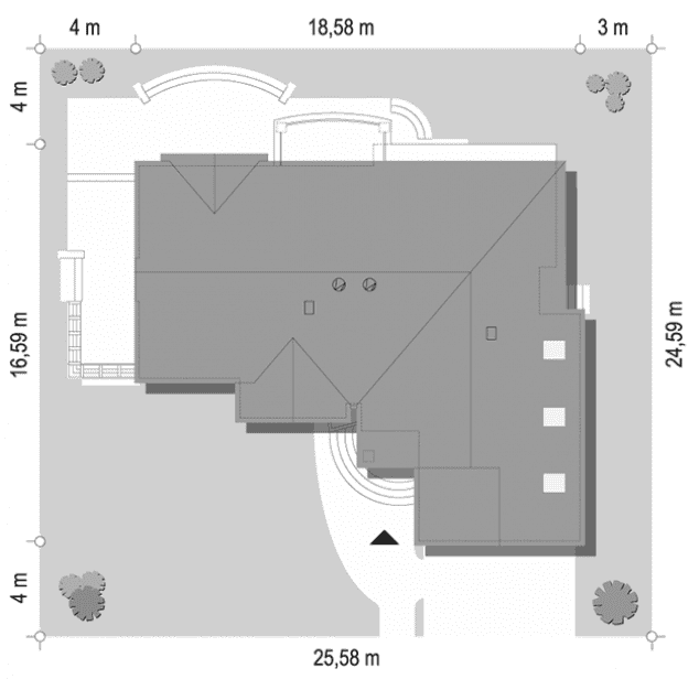 Rzut projektu Willa Anna Maria wariant C - sytuacja