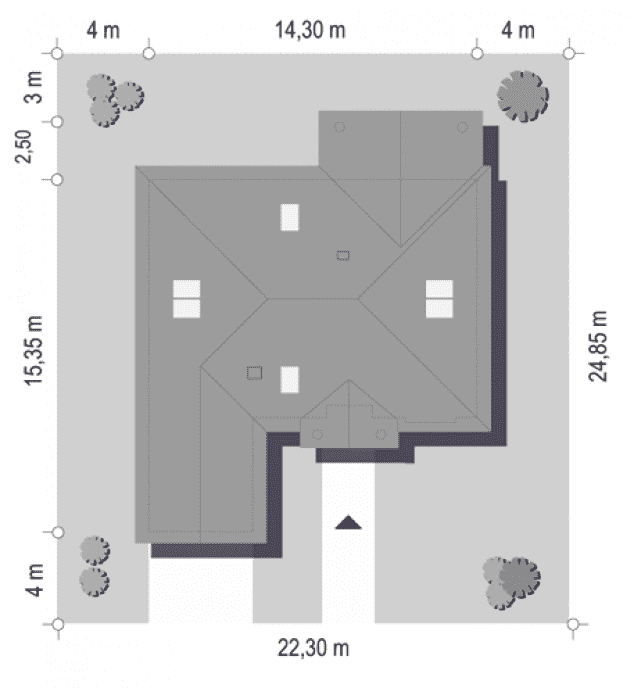 Rzut projektu Dom na parkowej 5 - sytuacja