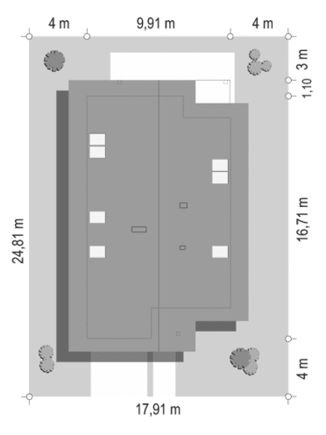 Rzut projektu Otwarty 5 - sytuacja