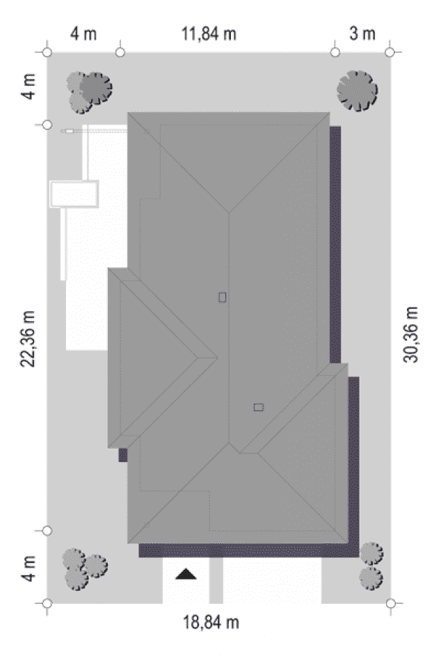 Rzut projektu Wąski - sytuacja
