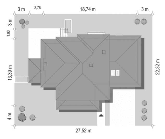 Rzut projektu Dom z widokiem 6 wariant D - sytuacja