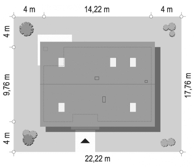 Rzut projektu Oliwka wariant B - sytuacja