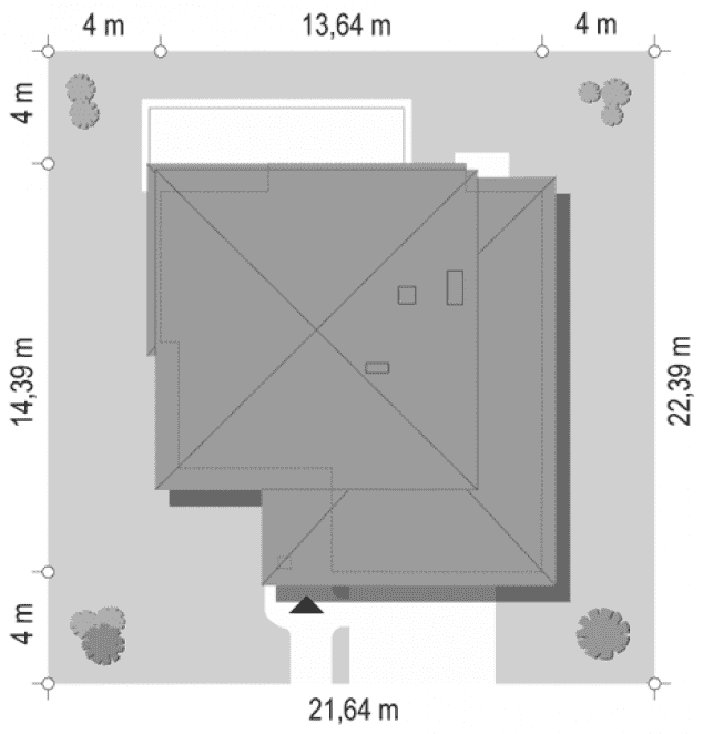 Rzut projektu Szmaragd 5 wariant B - sytuacja